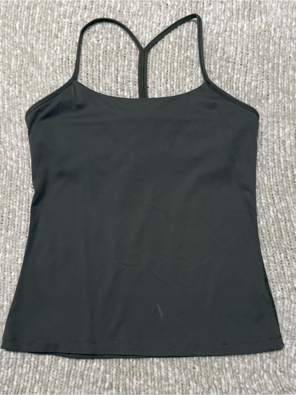 Olive Green Women's Strappy Tank Top - Classic Scoop Neck